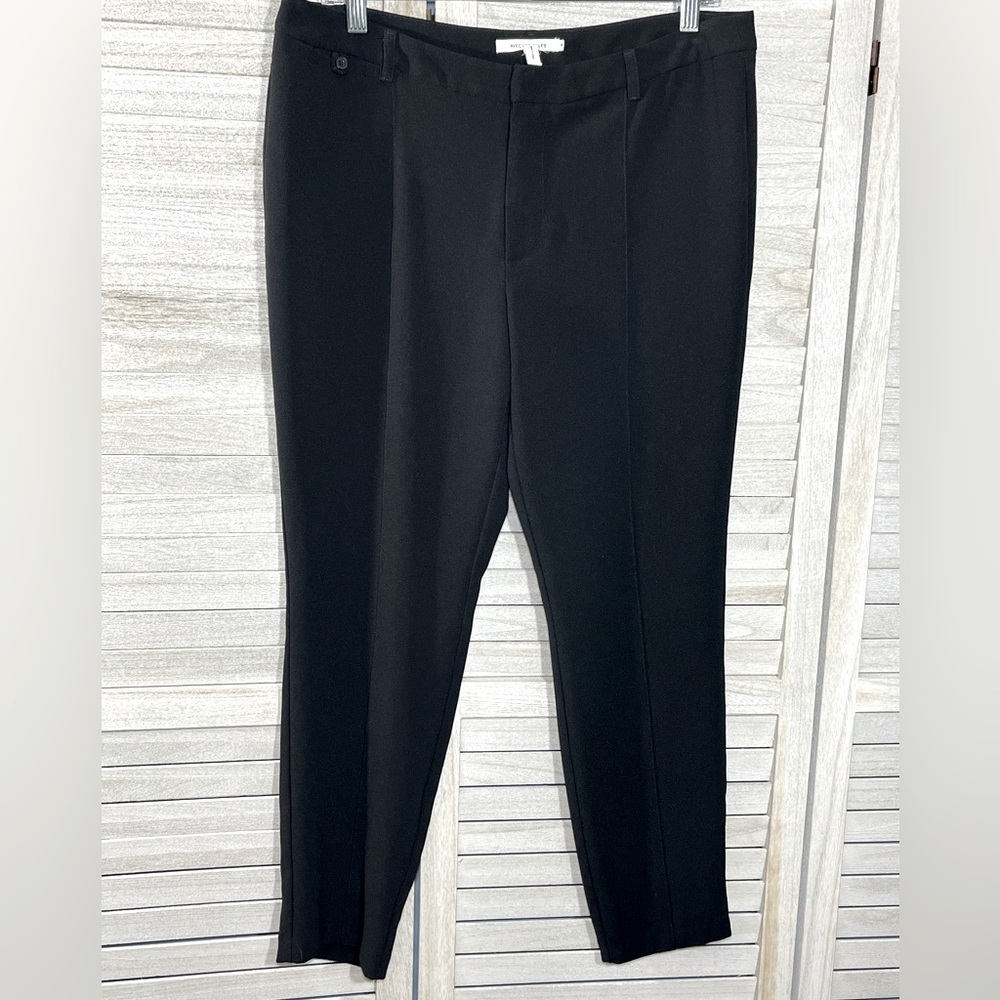 AVEC LES FILLES Black Dress Pants w Front Seams-8